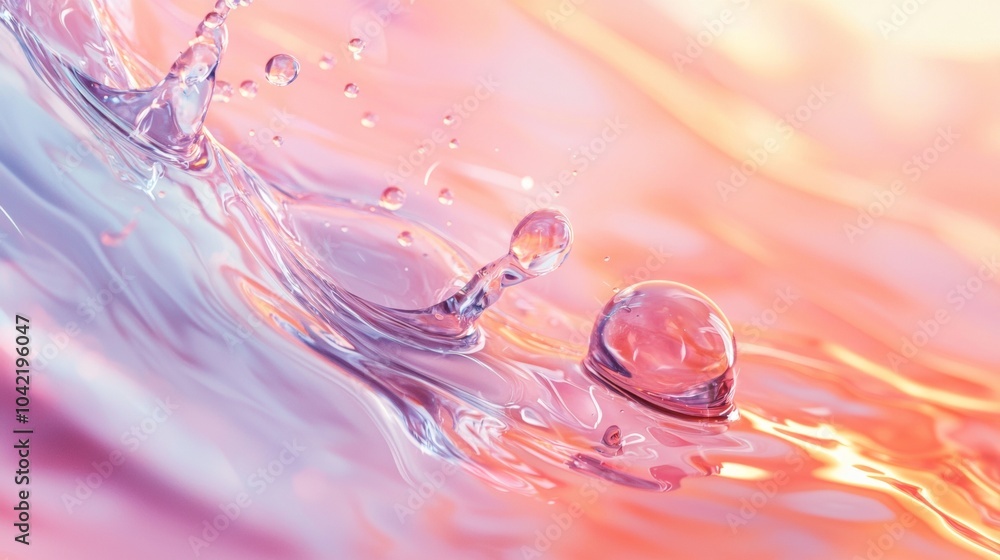 Wall mural splash of water with pastel colors