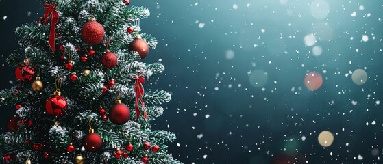 red christmas tree, with free space