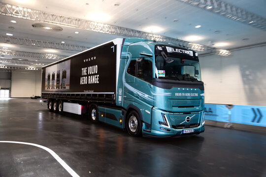 Volvo FH Aero Electric truck at the Hannover IAA Transportation Motor Show. Germany - September 16, 2024