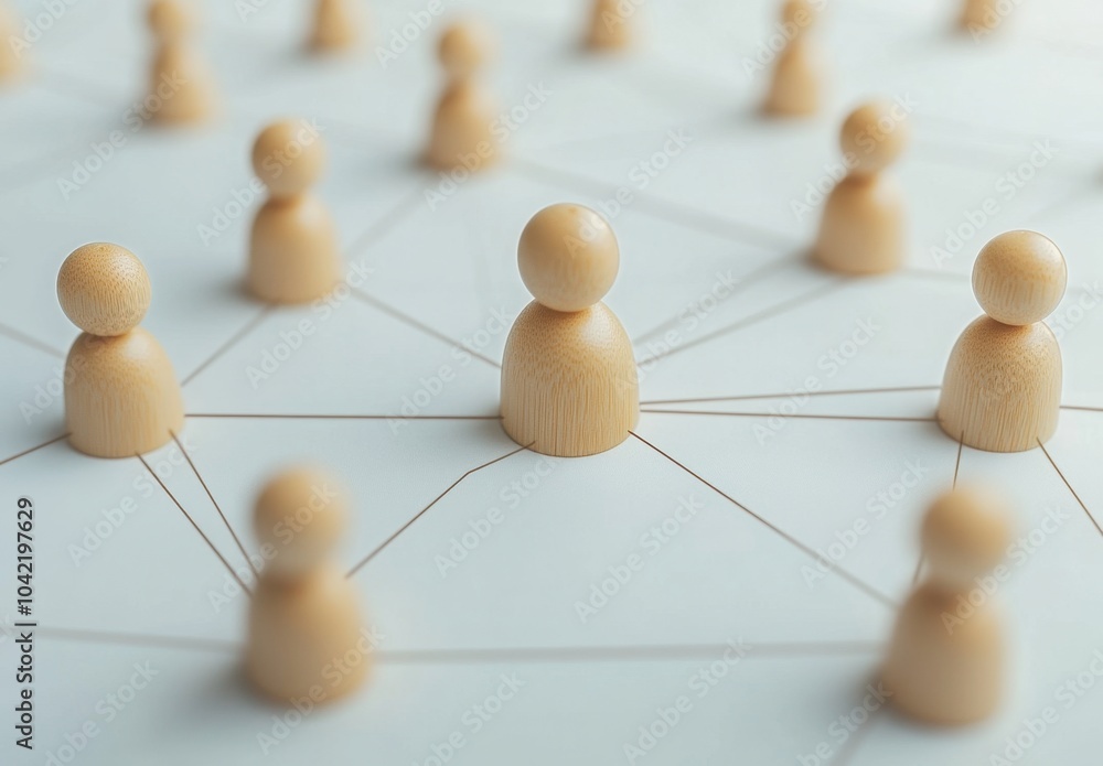 Poster interconnected figures in a network, symbolizing collaboration and a worker jersey template design f