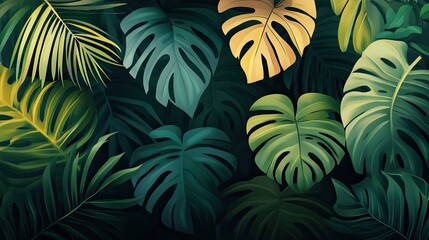 Lush tropical background with vibrant green plants and foliage, perfect for a Zoom call that brings a refreshing, nature-inspired atmosphere.
