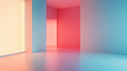 Fototapeta premium Open space with soft gradient colors, ideal for overlaying text or graphics, creating a modern and sleek look for your message.