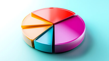 Obraz premium Colorful Pie Chart for Business Presentation and Data Visualization