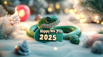 New year 2025. Green snake