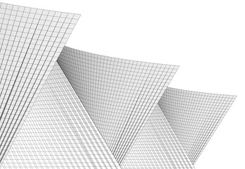 Architecture building 3d. Concept sketch.