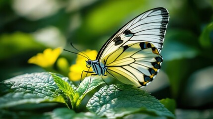 Fototapeta premium Butterfly on a Leaf