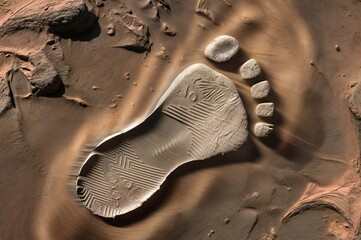 Obraz premium giant footprint on another planet