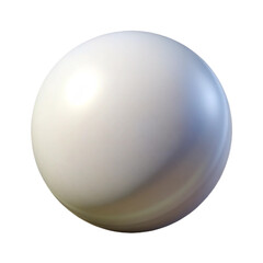 a smooth, shiny, white sphere. It appears to be a 3D rendering of a ball, with a subtle gradient of light and shadow that gives it a realistic appearance