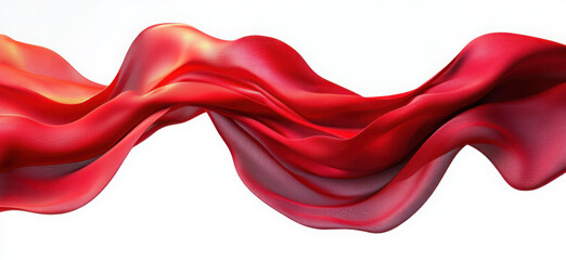 Floating elegant red fabric, cut out