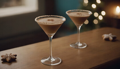 glass of a christmas gingerbread martini