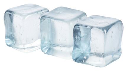 Obraz premium PNG Three ice cubes white background freezing lighting.