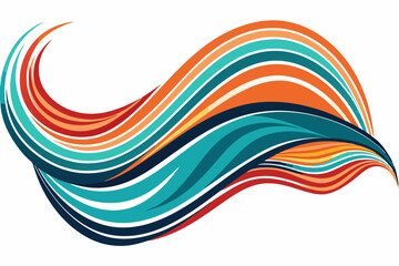 Obraz premium Abstract Waves Line Art Illustration