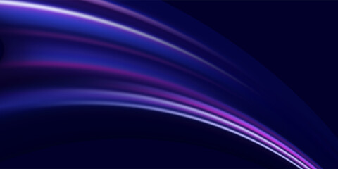 cceleration speed motion on night road. Illustration of light ray, stripe line with blue light, speed motion background