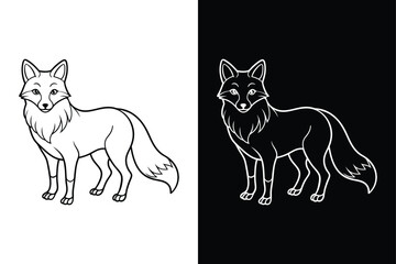Fox icon line out vector illustration design on white background.	