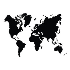 Obraz premium silhouette world vector map on a white backgroun