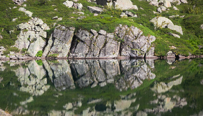 rocks and lake