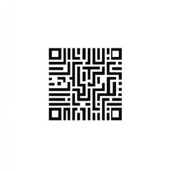 simple clip-art icon of a QR code for crypto payments, in bold black and white with a sleek, modern layout