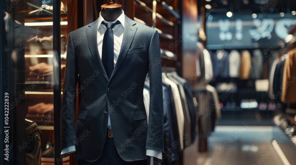 Poster Mannequin in a Suit in a Clothing Store