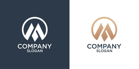 collection of initials letter M abstract monogram logo design vector