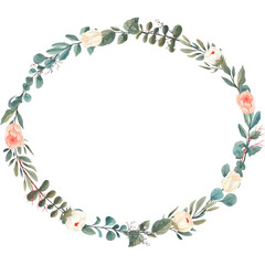 Fototapeta premium Watercolor Brench Wedding Branch Frame Rustic Floral