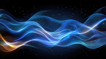 Swirling lines and shapes depict quantum entanglement, symbolizing hidden knowledge and the influence of dark matter on cosmic structures and natural chaos