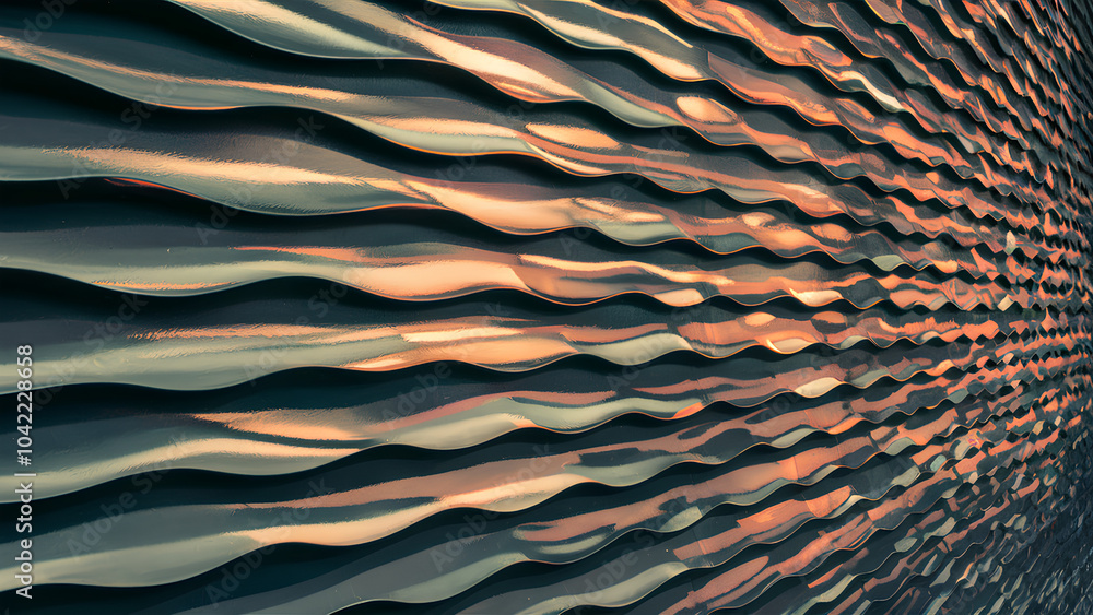Poster stunning abstract waves texture creates a dynamic modern backdrop with captivating rhythmic patterns