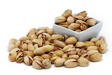 Pistachio nuts in shells group