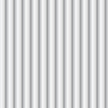 Abstract background with vertical lines, white color, corrugated metal sheet. Seamless vector.