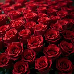 Obraz premium Lush red roses create a luxurious romantic scene