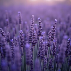 Obraz premium Tranquil lavender field in rich purple hues