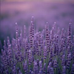 Obraz premium Tranquil lavender field in rich purple hues
