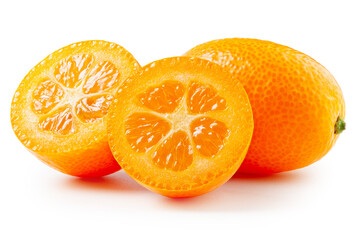 Kumquats isolated on white background