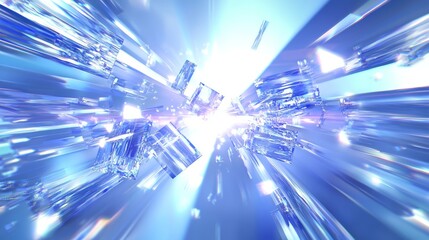 Futuristic Cyber Monday Sale - High-Energy Digital Illustration with Dynamic Light Beams and Abstract Forms for Promotional Text Space, Ultra-Detailed Design