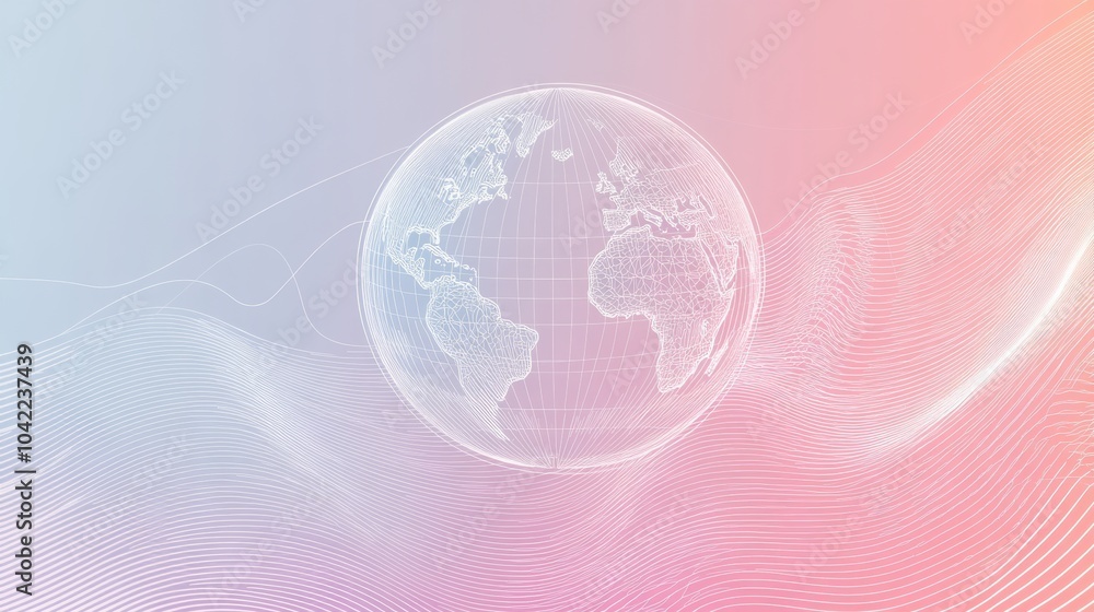 Poster the design features a simple globe outline, representing the idea of international travel and global