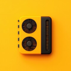 sleek mining rig icon, minimalist black and gold, with digital coins