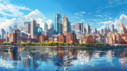 Fototapeta premium Cityscape Reflections