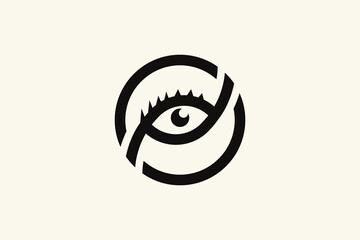 Eye logo icon design vector simple