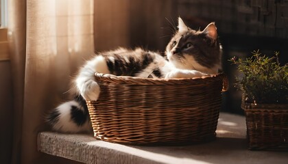 A Cat in a Basket
