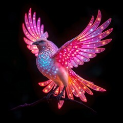 Obraz premium A sparkling, enigmatic, beautiful painting of a flying pheasant.