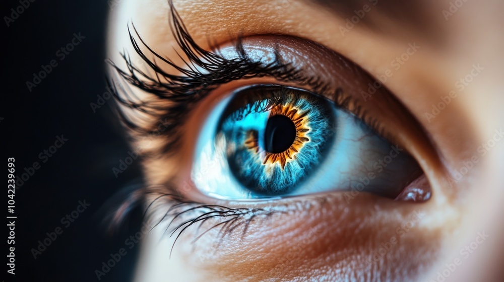 Poster vivid eye detail with unique color pattern