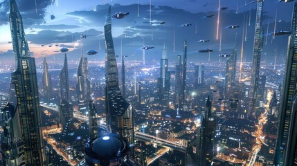 Fototapeta premium Futuristic Cityscape