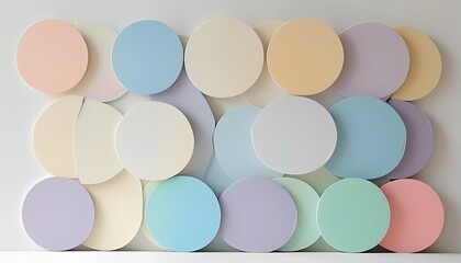 Simple Minimalist Artwork with Pastel Circles on White Background