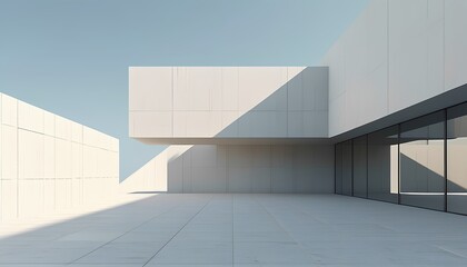Minimalist Architecture with Sharp Lines and Monochrome Palette