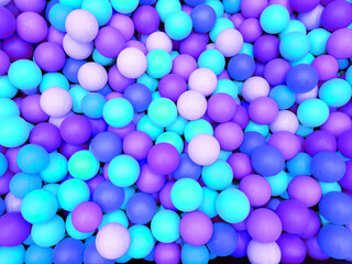 Multicolored many plastic balls background.