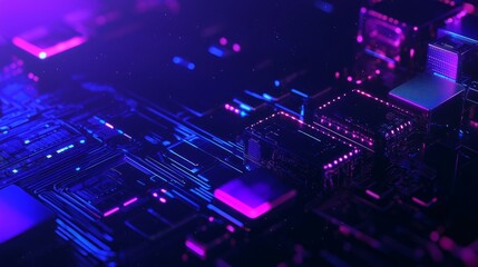 Futuristic Cyber Monday Promotions - Ultra-Detailed Digital Illustration with High-Tech Elements Space Layout