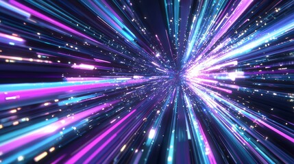 Fototapeta premium Futuristic Cyber Monday Sale Background with Vibrant Abstract Shapes and Light Trails for Marketing Campaigns. Ultra-Detailed Digital Illustration.