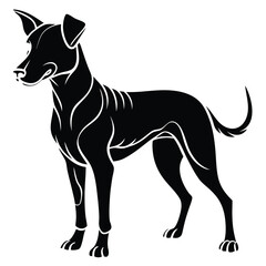 dog vector silhouette vector with a white background