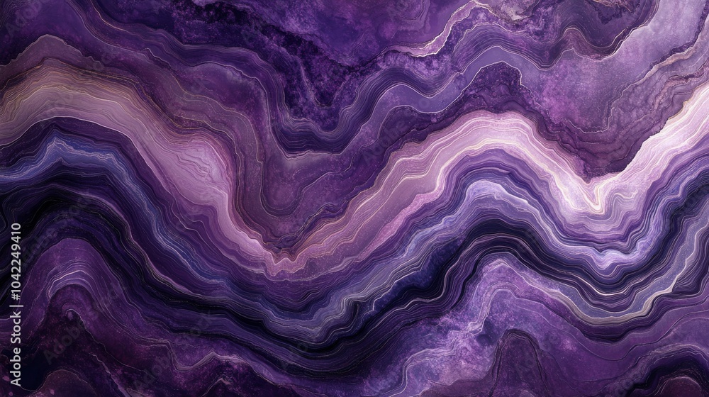 Poster abstract purple agate stone with wavy patterns and variations in texture and color