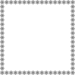 Snowflake square frame. Winter snowflake round border.
