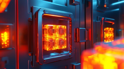 Futuristic technology panel showcasing intricate design and glowing lights for a cutting-edge visual experience